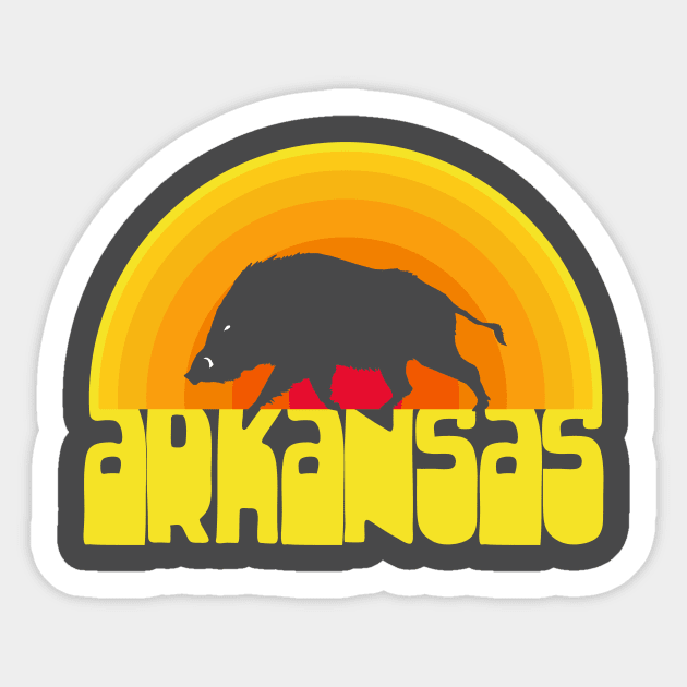 An Arkansas Pig in the Sun Sticker by rt-shirts